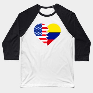 Colombia T-Shirt USA United States Flag Colombia Food Culture Baseball T-Shirt